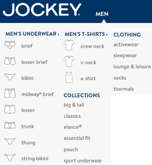 Jockey Men's Apparel Brand: Underwear, briefs, boxers for men
