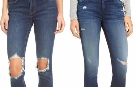 women's ripped blue jeans