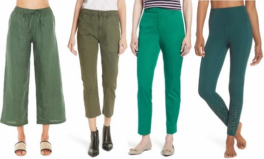 Regular Fit Women Green Trousers