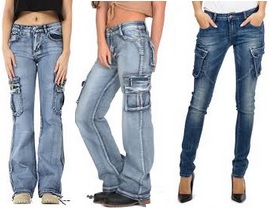 denim cargo jeans womens