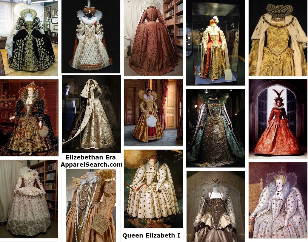 Typical and splendid examples of Elizabethan clothing.